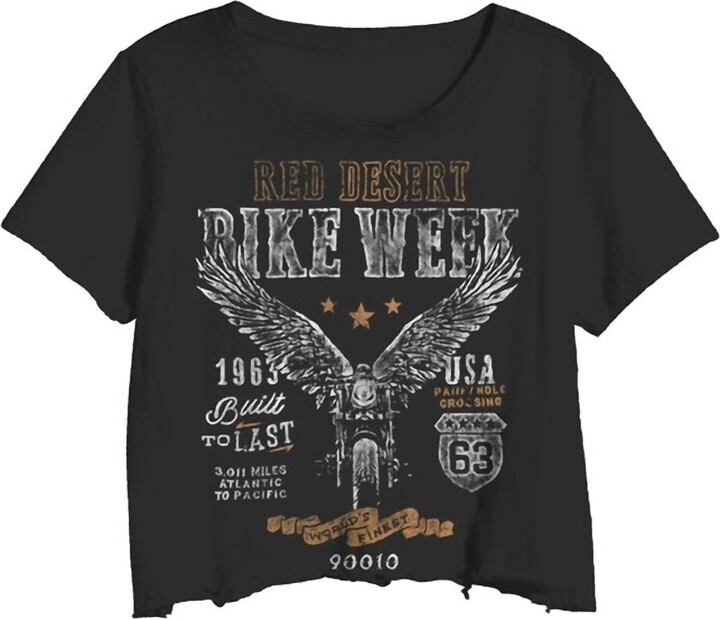 Prince Peter Women's Bike Week Crop Tee In Black