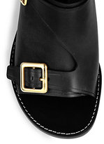 Thumbnail for your product : Chloé Buckled Leather Wedge Slides