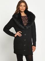 Thumbnail for your product : Definitions Faux Fur Trim Cardigan