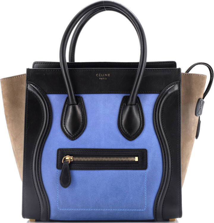 Celine Bicolor Luggage Bag Leather Micro