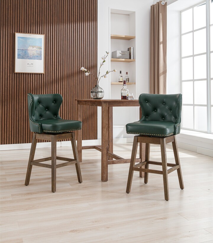 GEROJO Bar Stools Set of 2 Counter Height Chairs with Ergonomic