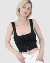 Thumbnail for your product : Dakota501 - Women's Black Evening Tops - Lace Up Rib Bustier - Size One Size, 6 at The Iconic