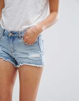 Thumbnail for your product : New Look Raw Hem Hotpant Denim Shorts