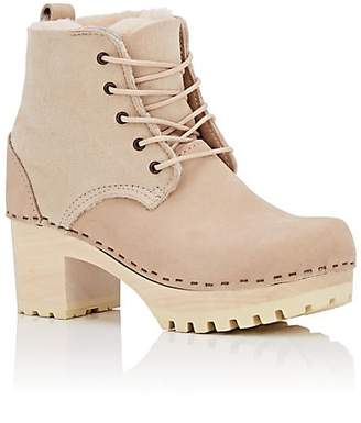 NO.6 STORE Women's Shearling-Lined Leather Ankle Boots - Beige, Tan