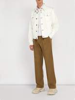 Thumbnail for your product : Gucci Mid Rise Pleated Twill Trousers - Mens - Brown