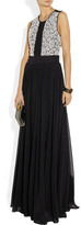 Thumbnail for your product : By Malene Birger Tiari lace-trimmed silk-chiffon gown