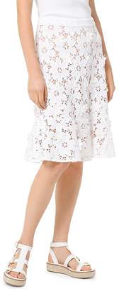 MICHAEL Michael Kors Appliquéd Floral-Lace Skirt