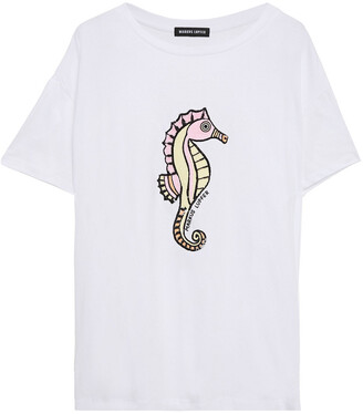 Markus Lupfer Alyssa Bead And Sequin-embellished Cotton-jersey T-shirt