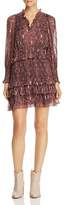 Thumbnail for your product : Rebecca Taylor Snake-Print Ruffle-Trim Dress