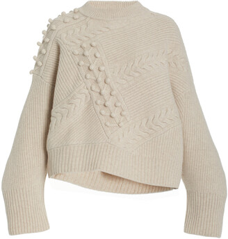 /neutral Womens Cable-Knit Cashmere Sweater Moda Operandi Moda Operandi Women Clothing Sweaters Sweatshirts 