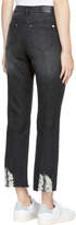 Thumbnail for your product : Sjyp Black Destroyed Hem Kick Flare Jeans