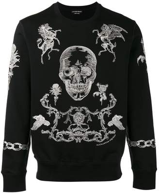 Alexander McQueen Skull Print Knitted Sweater