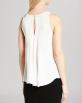 Thumbnail for your product : Halston Top - Sleeveless Embellished Front Silk