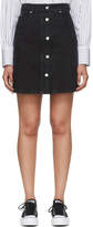 Thumbnail for your product : MSGM Black Washed Denim Micro Logo Skirt