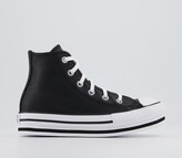 Thumbnail for your product : Converse Eva Lift Hi Platform Youth Trainers Black White Black Leather