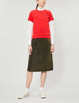 Thumbnail for your product : Comme des Garçons PLAY Double heart-embroidered cotton-jersey T-shirt