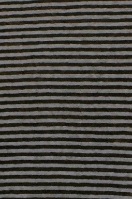 The Kooples Stripe Leather Pocket Linen Tee