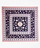 Thumbnail for your product : Brooks Brothers Daisy-Print Silk Square Scarf