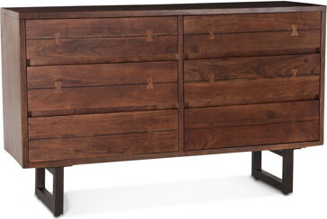 Loon Peak Petras Acacia Wood Live Edge 6 Drawer Dresser