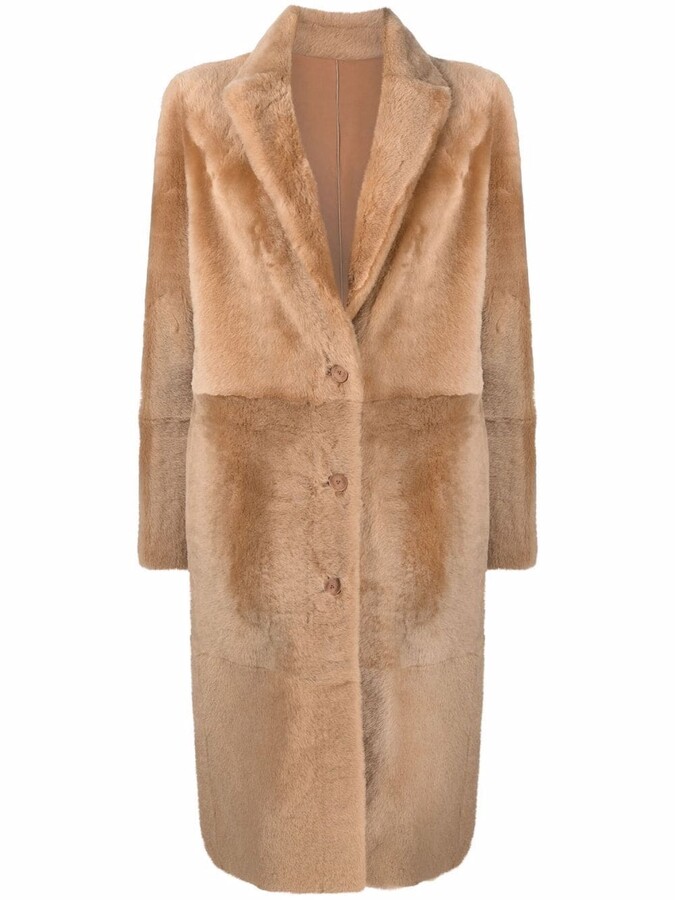 camel faux shearling coat