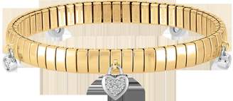 Nomination Yellow Gold PVD Stainless Steel Women's Bracelet w/Heart Charms and Cubic Zirconia