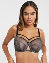 Thumbnail for your product : Curvy Kate Victory Pin Up strapping detail sheer mesh non-padded bra