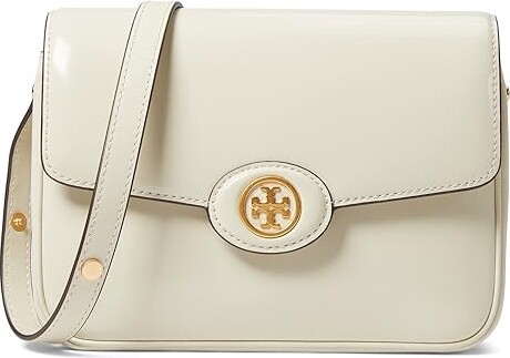 Tory Burch Small Robinson Leather Top Handle Bag in Shea Butter
