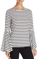 Thumbnail for your product : Alison Andrews Striped Draped-Sleeve Top