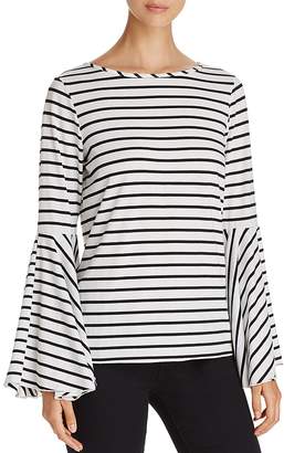 Alison Andrews Striped Draped-Sleeve Top