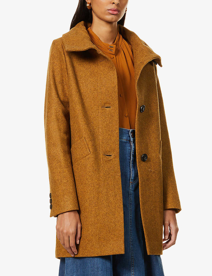 Sessun Chera high-neck recycled wool-blend coat - ShopStyle