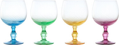 Anton Studio Designs Swirl 23.75oz. Glass Gin Balloon Glass Stemware Set