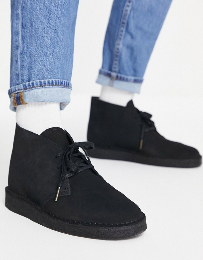 Ved lov Frontier konkurs Clarks Suede Desert Boots - Black | ShopStyle AU