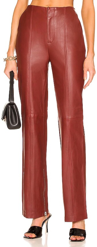 Burgundy Leather Pants | Shop the world's largest collection of 