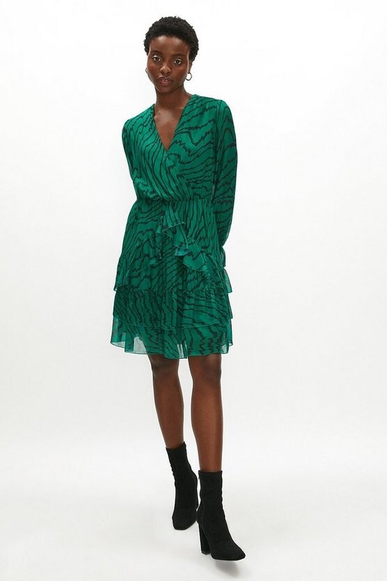 coast green ruffle dress