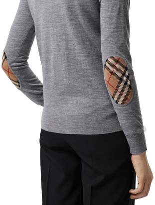 Burberry Bempton Crewneck Long-Sleeve Merino Wool Sweater