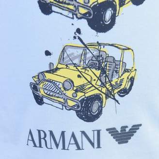 Armani Junior Armani JuniorBaby Boys Blue Jeep Print Top