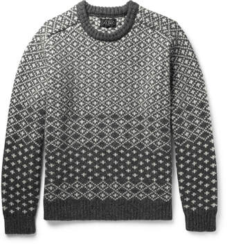 Beams Jacquard-Knit Shetland Wool Sweater