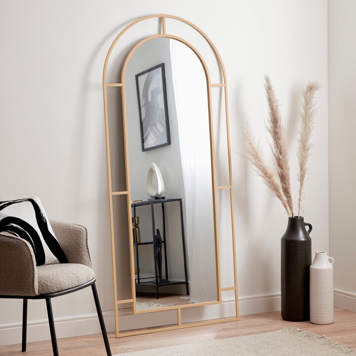 Dunelm Arch Window Full Length Mirror, 180x80cm Gold Effect ShopStyle