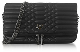 Zadig & Voltaire Black Quilted Leather Foldable Rock Mat Clutch