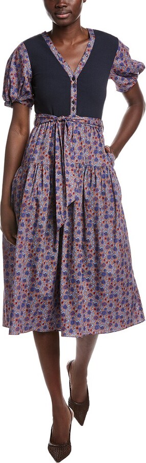 Derek Lam 10 Crosby Natalia Mixed Media Dress