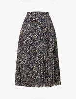 Thumbnail for your product : Sessun Nu Coleen pleated high-waisted woven midi skirt