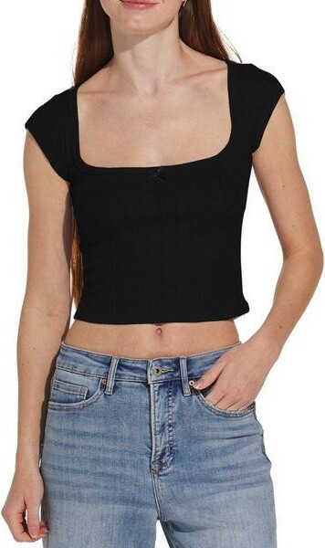 Double Zero Women's Bow Detail Shirt Large Black