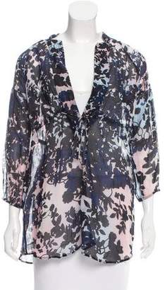 Diane von Furstenberg Silk-Blend Floral Printed Tunic