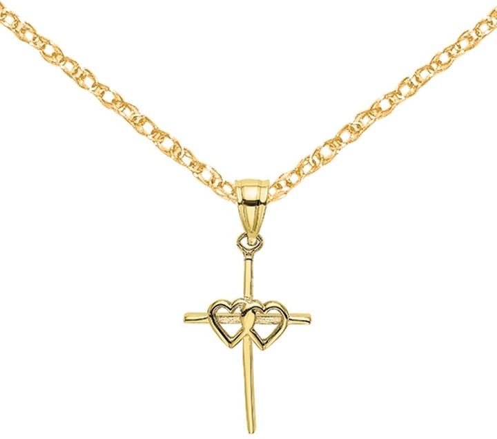 Rhodium-plated 925 Silver Vine Cross Pendant with 16 Necklace Jewels Obsession Cross Necklace 