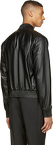 Thumbnail for your product : Calvin Klein Collection Black Leather Bomber Jacket
