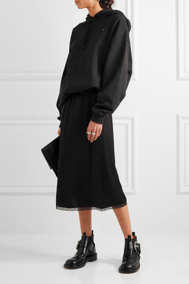 Maison Margiela Lace-trimmed Jacquard Midi Skirt - Black