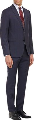 Armani Collezioni Glen Plaid M Line Two-Button Suit-Blue
