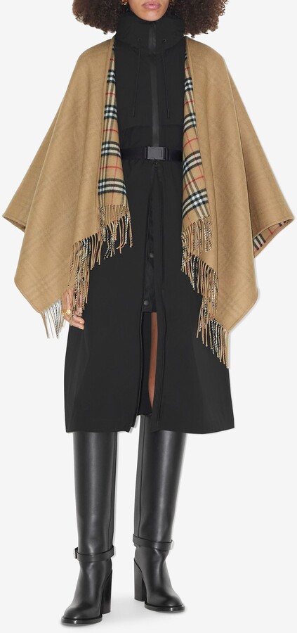 Burberry Vintage Check Wool Cape
