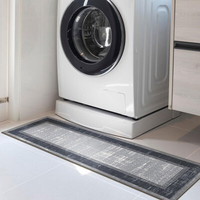 Ottomanson Non-Slip Bordered Area Rug For Living Room, Hallway Runner, Entryway Rug