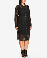 Thumbnail for your product : City Chic Trendy Plus Size Sheer Shirtdress